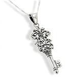 Sterling Silver Mystery Key of Knowledge Pendant 18 Necklace