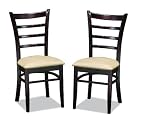 Baxton Studio Lily Dark Brown Modern Microfiber Dining Chair, Set of 2