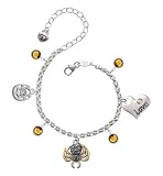 3-D Textured Silver Spider with Gold Legs Love & Luck Charm Bracelet with Top...