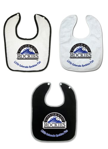 Colorado Rockies 3 Pack Snap Bib Set