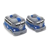 Animal Mens Camper Van Novelty Slippers - Blue/Grey