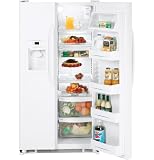Review G.E.  / GE GSS25JETWW 25.0 cu. ft. Side-by-Side Refrigerator with 3 Glass Shelves, Gallon Door Storage, 2 Stack Drawer System and External Water/Ice Dispenser & Temperature Controls: White