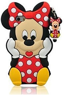 ABOLLOSS® 3D Cute Cartoon Mouse Micky Minnie Protective Silicone Gel Rubber Case Covers for iPhone 6 4.7 Inch (Red)