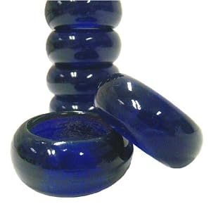 Blue Glass Napkin Rings Set of 6