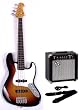 SX SJB62 34 3TS + BA1565 STCA Short Scale Bass Guitar Package