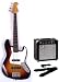 SX SJB62 34 3TS + BA1565 STCA Short Scale Bass Guitar Package