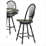 Cafe Espresso Casual Dining Barstool in Rubbed Black Seat Height : 24"