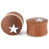Evolatree - Star - MOP & Wood - Gauge Earrings - Plugs (See Size Options)