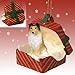 SHELTLAND SHEEPDOG Sheltie Dog SABLE n Red Gift Box Christmas Ornament Resin RGBD20A
