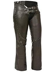 Automotive Parts and Accessories: Milwaukee Womens Low Rise Double Buckle Leather Chaps (Black, X-Large) - Milwaukee