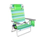 Classic 5 position LayFlat Beach Chair with Cup Holder by 