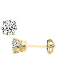 Round Cut Diamond Stud Promo Quality in 14k Yellow Gold (0.55 ctw, J-K color, I2 clarity)