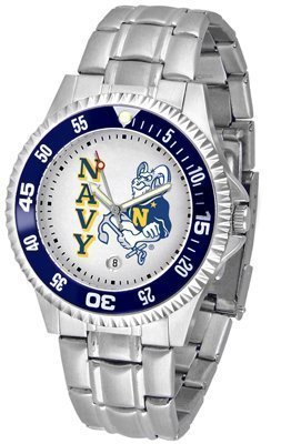 Navy Midshipmen Suntime Competitor Game Day Steel Band Watch - NCAA College Athletics