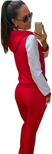 Worronland Womens Heart-Shaped Hoodie Sweatsuit 2 Piece Suits Pullover Tracksuit