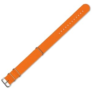 NATO Ballistic Nylon Watchband Orange 20mm Watch band - by deBeer (Watch)