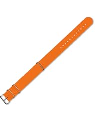 NATO Ballistic Nylon Watchband Orange 18mm Watch band - by deBeer