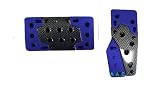 Universal Fit JDM Type R Racing Pedal Cover with Carbon Fiber Print Insert - Auto Transmission Blue