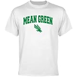 NCAA North Texas Mean Green White Logo Arch T-shirt