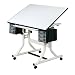 Alvin and Co. CraftMaster Art, Drawing & Hobby Table with White Base and White or Maple Top