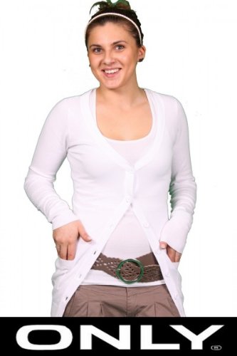 Only Taffy Damen Cardigan Strick Jacke White Weiß Only Taffy Damen Cardigan Strick Jacke White Weiß