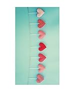 Huella deco Felpudo de Vinilo (Azul Celeste/Rojo)