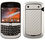 Skinomi TechSkin - Silver Carbon Fiber Film Shield & Screen Protector for BlackBerry Bold 9900 + Lifetime Warranty