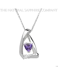 0.54ct. Natural Untreated Purple Sapphire Pendent with 1 channel set diamond 0.08ct. total
