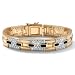 Jewelry : Men's DiamonUltra™ Cubic Zirconia 18k/Sterling Silver Link Bracelet 8"