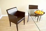 Dark Brown Leather Dining Chair By Wholesale Interiors
