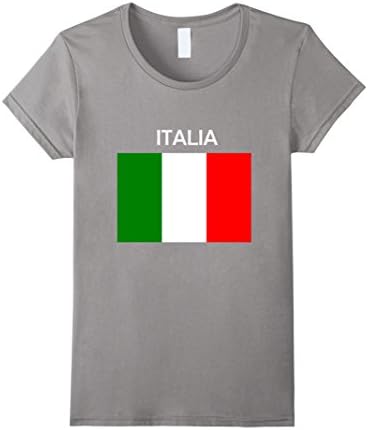 Women's Italian Italia Flag Italiano Italy National Colors T-Shirt Small Slate
