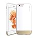 iPhone 6 Case, Perfect Fit & Soft Interior, CaseCrown Metallic Glider Case (White / Gold)