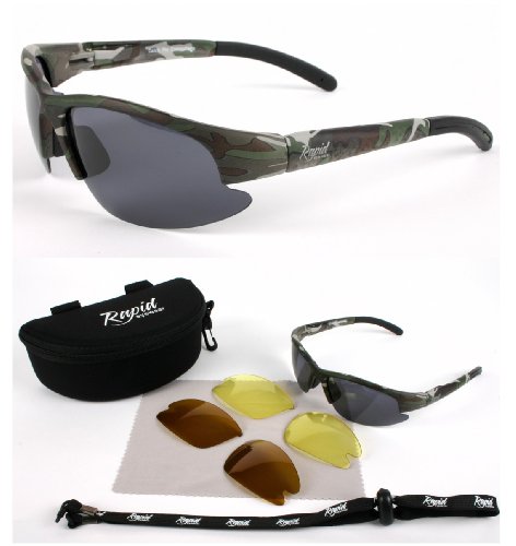 Cheapest Polarized Fishing Sunglasses - Catch Pro Camouflage, with Interchangeable Lenses, Case & Strap