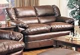 Harper Loveseat in Rich Brown Leather by Coaster Furniture