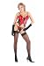 3 PC. Peek a boo pvc and mesh cami garter set, and matching