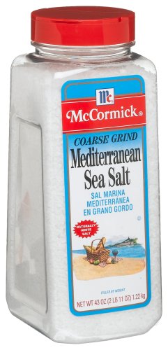 McCormick Sea Salt, Mediterranean, Ground Coarse, 43-Ounce Plastic Bottle (Pack of 3)