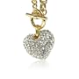 Beautiful Gold Tone Sparkling Heart Crystals Necklace Fashion Jewelry