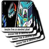 Review 3dRose LLC  / Aliens From Lesser Planets - Set Of 8 Ceramic Tile Coasters