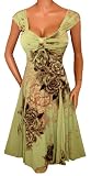 FUNFASH SAGE GREEN FLORAL SUBLIMATION EMPIRE WAIST SLIMMING COCKTAIL DRESS NEW Plus Size Made in USA