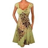 FUNFASHSAGEGREENFLORALSUBLIMATIONEMPIREWAISTSLIMMINGCOCKTAILDRESSNEWPlusSizeMadeinUSA
