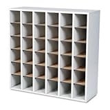 Safco 7766GR - Wood Mail Sorter with Adjustable Dividers, Stackable, 36 Com ....