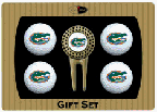 Florida Gators 4 Golf Balls/Divot Tool/Ball Marker Gift Set