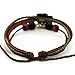 Real Spark Red Lucky Flower Leaf Pendant Wood Cube Beaded Adjustable Length Wrap Bracelet