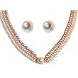 Beaded Necklace Set Chokar Necklace with Earrings 16 "
