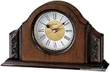 Seiko Small Desk or Table Alarm Clock - Brown Alder Case - Carved Detail