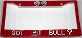 Paw Prints Red Glitter Got Pit Bull? License Plate Frame