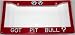 Paw Prints Red Glitter Got Pit Bull? License Plate Frame