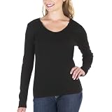 Merona Scoop Neck Rib Tee - Ebony
