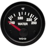 VDO 310105 Vision Style Electrical Water Temperature Gauge 2 1/16" Diameter, 250F
