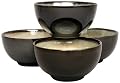Sango Nova Black Ice Cream Bowls, Set of 4