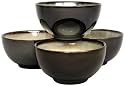 Sango Nova Black Ice Cream Bowls, Set of 4